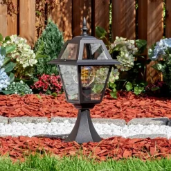 Luminaires Rustiques-hofstein Fornelos Luminaire extérieur, Borne lumineuse, Eclairage de chemin Noir, 1 lumière