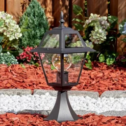 Luminaires Rustiques-hofstein Fornelos Luminaire extérieur, Borne lumineuse, Eclairage de chemin Noir, 1 lumière