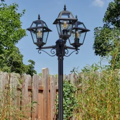 Luminaires Rustiques-hofstein Fornelos Luminaire extérieur, Réverbère, Eclairage de chemin Noir, 3 lumières