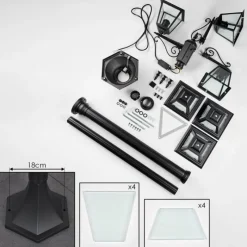 Luminaires Rustiques-hofstein Fornelos Luminaire extérieur, Réverbère, Eclairage de chemin Noir, 3 lumières