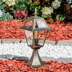 Luminaires Rustiques-hofstein Fornelos Luminaire extérieur, Borne lumineuse, Eclairage de chemin Or, Noir, 1 lumière