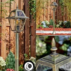 Luminaires Rustiques-hofstein Fornelos Luminaire extérieur, Eclairage de chemin Or, Noir, 1 lumière