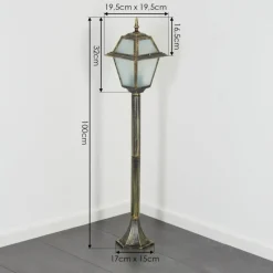 Luminaires Rustiques-hofstein Fornelos Luminaire extérieur, Eclairage de chemin Or, Noir, 1 lumière