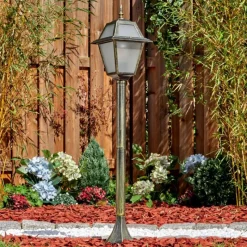 Luminaires Rustiques-hofstein Fornelos Luminaire extérieur, Eclairage de chemin Or, Noir, 1 lumière