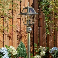 Luminaires Rustiques-hofstein Fornelos Luminaire extérieur, Eclairage de chemin Or, Noir, 1 lumière, Détecteur de mouvement