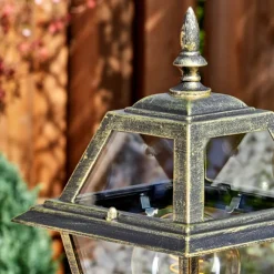 Luminaires Rustiques-hofstein Fornelos Luminaire extérieur, Eclairage de chemin Or, Noir, 1 lumière, Détecteur de mouvement