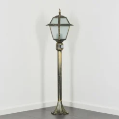 Luminaires Rustiques-hofstein Fornelos Luminaire extérieur, Eclairage de chemin Or, Noir, 1 lumière, Détecteur de mouvement