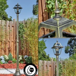 Luminaires Rustiques-hofstein Fornelos Luminaire extérieur, Réverbère, Eclairage de chemin Or, Noir, 1 lumière