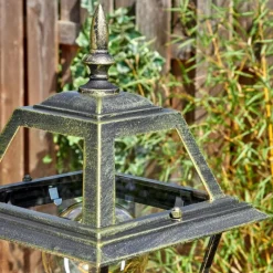 Luminaires Rustiques-hofstein Fornelos Luminaire extérieur, Réverbère, Eclairage de chemin Or, Noir, 1 lumière