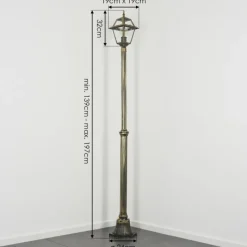 Luminaires Rustiques-hofstein Fornelos Luminaire extérieur, Réverbère, Eclairage de chemin Or, Noir, 1 lumière