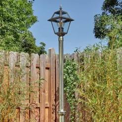 Luminaires Rustiques-hofstein Fornelos Luminaire extérieur, Réverbère, Eclairage de chemin Or, Noir, 1 lumière