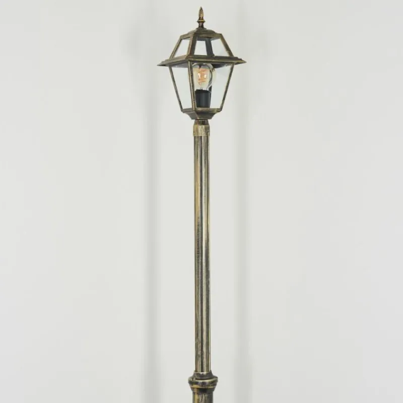 Luminaires Rustiques-hofstein Fornelos Luminaire extérieur, Réverbère, Eclairage de chemin Or, Noir, 1 lumière