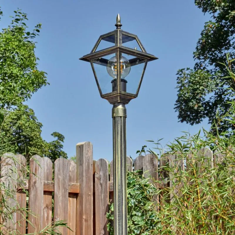 Luminaires Rustiques-hofstein Fornelos Luminaire extérieur, Réverbère, Eclairage de chemin Or, Noir, 1 lumière