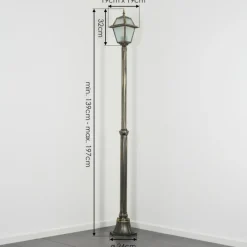 Luminaires Rustiques-hofstein Fornelos Luminaire extérieur, Réverbère, Eclairage de chemin Or, Noir, 1 lumière