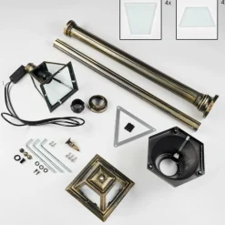 Luminaires Rustiques-hofstein Fornelos Luminaire extérieur, Réverbère, Eclairage de chemin Or, Noir, 1 lumière