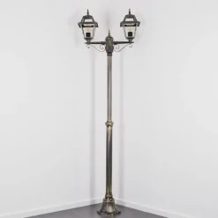 Luminaires Rustiques-hofstein Fornelos Luminaire extérieur, Réverbère, Eclairage de chemin Or, Noir, 2 lumières