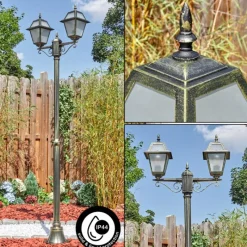 Luminaires Rustiques-hofstein Fornelos Luminaire extérieur, Réverbère, Eclairage de chemin Or, Noir, 2 lumières