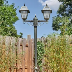 Luminaires Rustiques-hofstein Fornelos Luminaire extérieur, Réverbère, Eclairage de chemin Or, Noir, 2 lumières