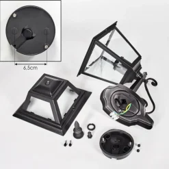 Luminaires Rustiques-hofstein Fornelos Luminaire extérieur, Lampe murale d´extérieur, Applique murale Noir, 1 lumière