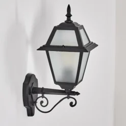 Luminaires Rustiques-hofstein Fornelos Luminaire extérieur, Lampe murale d´extérieur, Applique murale Noir, 1 lumière