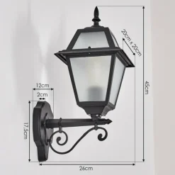 Luminaires Rustiques-hofstein Fornelos Luminaire extérieur, Lampe murale d´extérieur, Applique murale Noir, 1 lumière