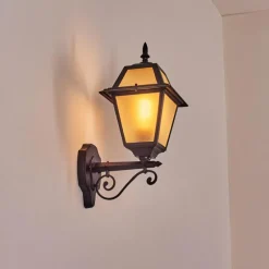 Luminaires Rustiques-hofstein Fornelos Luminaire extérieur, Lampe murale d´extérieur, Applique murale Noir, 1 lumière