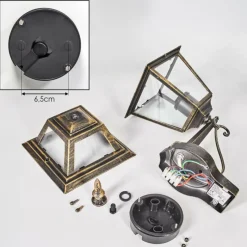 Luminaires Rustiques-hofstein Fornelos Luminaire extérieur, Lampe murale d´extérieur, Applique murale Or, Noir, 1 lumière, Détecteur de mouvement