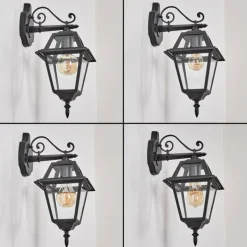 Luminaires Rustiques-hofstein Fornelos Luminaire extérieur, Lampe murale d´extérieur, Applique murale Noir, 1 lumière