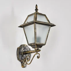 Luminaires Rustiques-hofstein Fornelos Luminaire extérieur, Lampe murale d´extérieur, Applique murale Or, Noir, 1 lumière