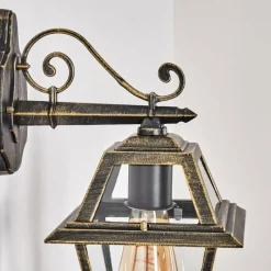 Luminaires Rustiques-hofstein Fornelos Luminaire extérieur, Lampe murale d´extérieur, Applique murale Or, Noir, 1 lumière