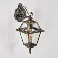 Luminaires Rustiques-hofstein Fornelos Luminaire extérieur, Lampe murale d´extérieur, Applique murale Or, Noir, 1 lumière