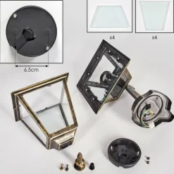 Luminaires Rustiques-hofstein Fornelos Luminaire extérieur, Lampe murale d´extérieur, Applique murale Or, Noir, 1 lumière