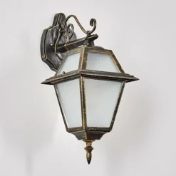 Luminaires Rustiques-hofstein Fornelos Luminaire extérieur, Lampe murale d´extérieur, Applique murale Or, Noir, 1 lumière