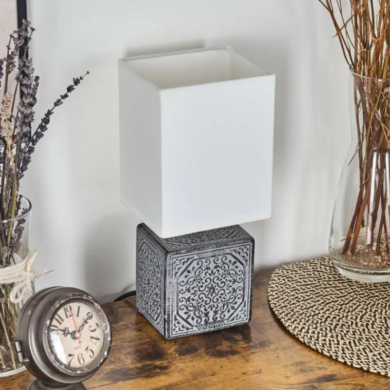 Lampes En Tissu-hofstein Forshyttan Lampe à poser Gris, Blanc, 1 lumière