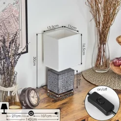 Lampes En Tissu-hofstein Forshyttan Lampe à poser Gris, Blanc, 1 lumière