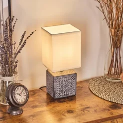 Lampes En Tissu-hofstein Forshyttan Lampe à poser Gris, Blanc, 1 lumière