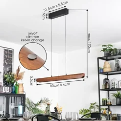 hofstein Fugelsta Suspension, Suspension LED Noir, 1 lumière