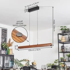 hofstein Fugelsta Suspension, Suspension LED Noir, 1 lumière