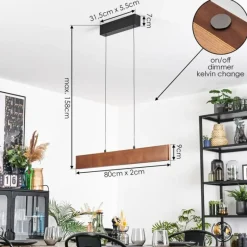 hofstein Fugelsta Suspension, Suspension LED Noir, 1 lumière