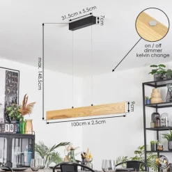 hofstein Fugelsta Suspension, Suspension LED Noir, 1 lumière