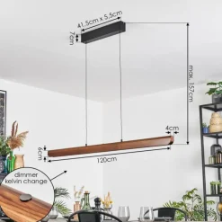 hofstein Fugelsta Suspension, Suspension LED Noir, 1 lumière