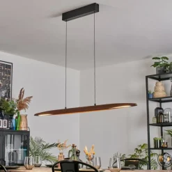 Lampes Vintages & Rétros-hofstein Fugelsta Suspension, Suspension LED Noir, 1 lumière