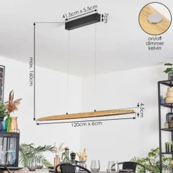 Lampes Vintages & Rétros-hofstein Fugelsta Suspension, Suspension LED Noir, 1 lumière