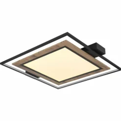 Lampes En Bois-Luminaires Globo Lighting GABALDO Plafonnier LED Couleur bois, Noir, Blanc, 1 lumière