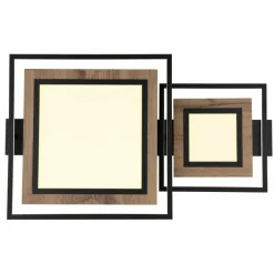 Lampes En Bois-Luminaires Globo Lighting GABALDO Plafonnier LED Couleur bois, Noir, Blanc, 1 lumière