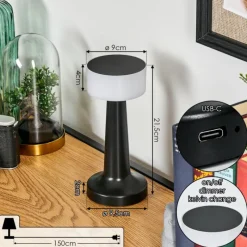 hofstein Gallboda Lampe à poser LED Noir, 1 lumière* Éclairage Led