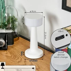 hofstein Gallboda Lampe à poser LED Blanc, 1 lumière* Éclairage Led