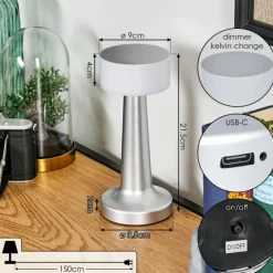 hofstein Gallboda Lampe à poser LED Argenté, 1 lumière