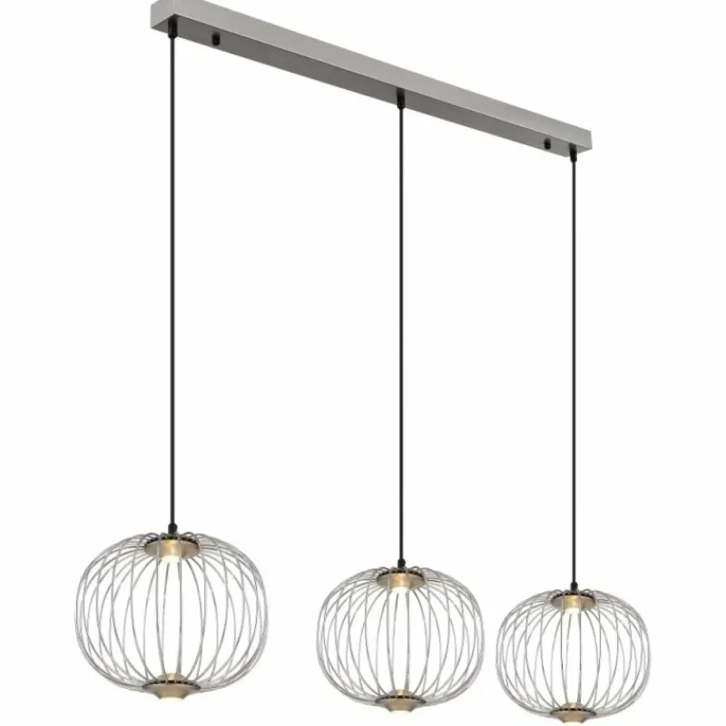 Luminaires Globo Lighting Galway Suspension LED Nickel mat, 1 lumière* Éclairage Led