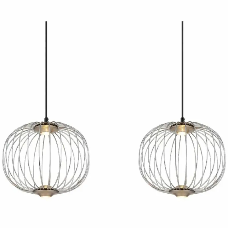 Luminaires Globo Lighting Galway Suspension LED Nickel mat, 1 lumière* Éclairage Led